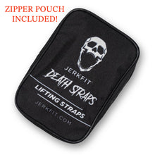 Load image into Gallery viewer, JerkFit Death Straps, Traditional Lifting Straps with Double Sided Skull-Grip