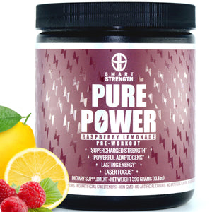 PURE POWER NATURAL PRE WORKOUT - Raspberry Lemonade - Bundle of 8