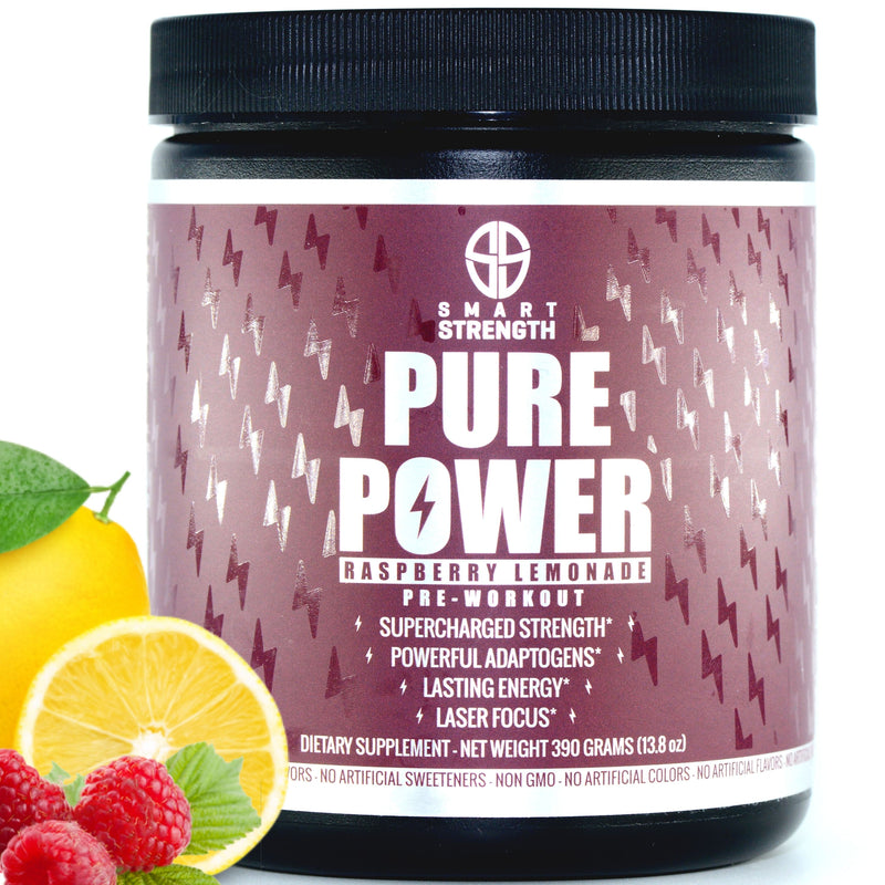PURE POWER NATURAL PRE WORKOUT - Raspberry Lemonade - 390 grams (13.8 oz)