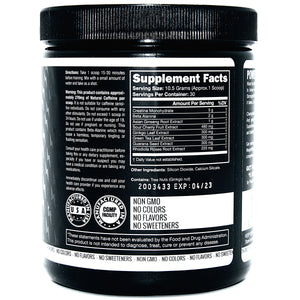 PURE POWER NATURAL PRE WORKOUT - Unflavored - 315 grams (11.1 oz)
