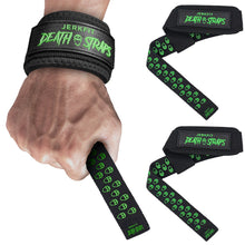 Load image into Gallery viewer, JerkFit Death Straps, Traditional Lifting Straps with Double Sided Skull-Grip